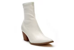 Coconuts Womens Kyra Ankle Western Boot - Bone