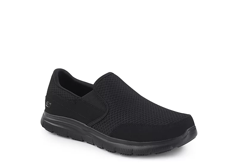 Skechers Mens Mcallen Slip Resistant Work Shoe - Black 3 Skechers Mens Mcallen Slip Resistant Work Shoe - Black
