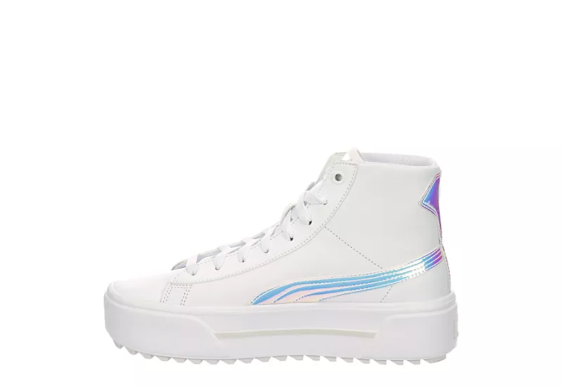 Puma Womens Kaia High Top Platform Sneaker - White 6 Puma Womens Kaia High Top Platform Sneaker - White - Image 4