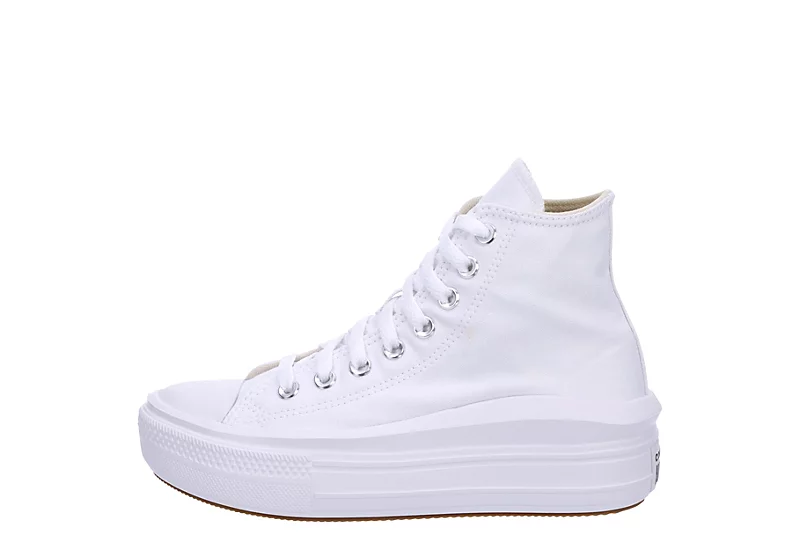 Converse Womens Chuck Taylor All Star Move High Top Sneaker - White 6 Converse Womens Chuck Taylor All Star Move High Top Sneaker - White - Image 4