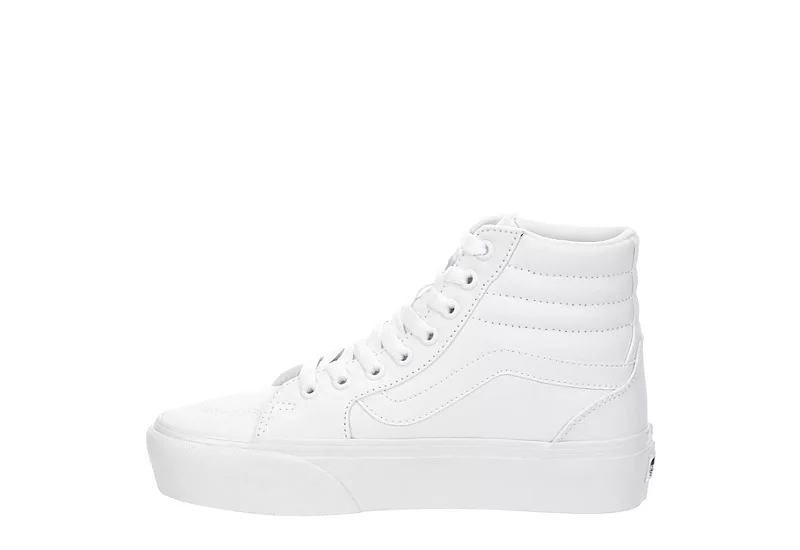 Vans Womens Filmore High Top Platform Sneaker - White 6 Vans Womens Filmore High Top Platform Sneaker - White - Image 4