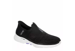Skechers Womens Go Walk 6 Quick Fit Slip-ins Walking Shoe - Black