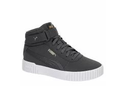 Puma Womens Carina 2.0 Chevron Mid Sneaker - Dark Grey