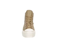 Converse Womens Chuck Taylor All Star High Top Platform Sneaker - Khaki -Shoe Shop US 01 401482 02