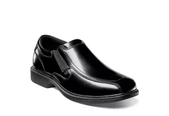Nunn Bush Mens Bleeker Street Bike Toe Slip On Oxford - Black