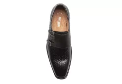 Stacy Adams Mens Torrance Plain Toe Double Monk Strap Oxford - Black -Shoe Shop US 01 501558 05