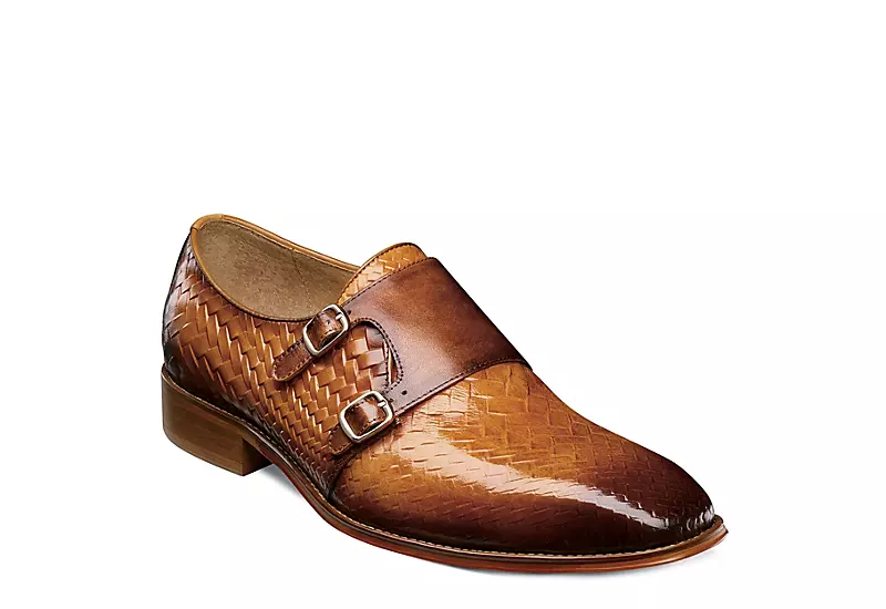 Stacy Adams Mens Torrance Plain Toe Double Monk Strap Oxford - Cognac 3 Stacy Adams Mens Torrance Plain Toe Double Monk Strap Oxford - Cognac