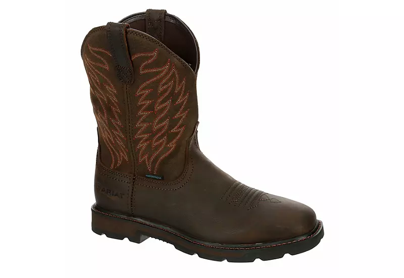 Ariat Mens Groundbreaker Waterproof Work Boot - Brown 3 Ariat Mens Groundbreaker Waterproof Work Boot - Brown