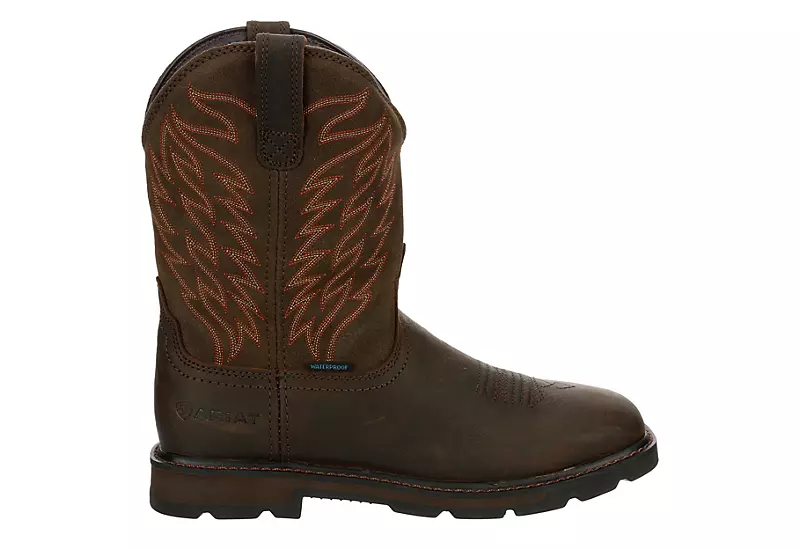 Ariat Mens Groundbreaker Waterproof Work Boot - Brown 4 Ariat Mens Groundbreaker Waterproof Work Boot - Brown - Image 2