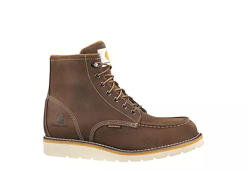 Carhartt Mens Waterproof 6-inch Moc Toe Wedge Boot - Brown 4 Carhartt Mens Waterproof 6-inch Moc Toe Wedge Boot - Brown - Image 2