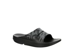 Oofos Mens Ooahh Sport Slide Sandals - Black