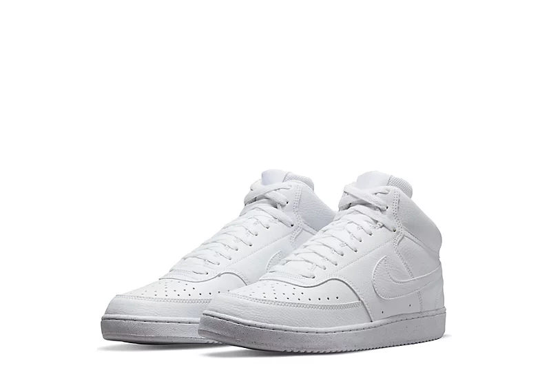 Nike Mens Court Vision Mid Sneaker - White 3 Nike Mens Court Vision Mid Sneaker - White