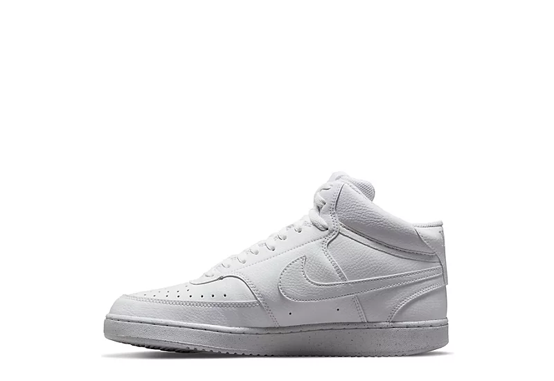 Nike Mens Court Vision Mid Sneaker - White 5 Nike Mens Court Vision Mid Sneaker - White - Image 3